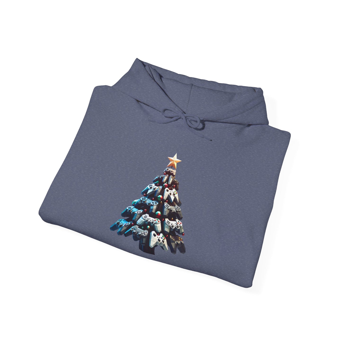 Video Game Console Christmas Tree Hoodie - Gamer Gift Sweatshirt, Holiday Gaming Apparel, Unisex Hooded Jumper, Geeky Christmas Present,