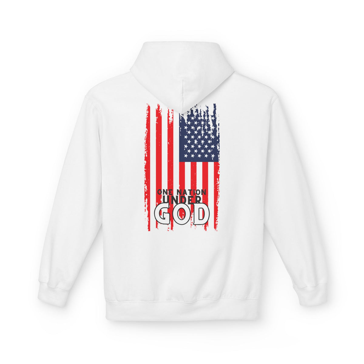 God & Country Hoodie — Distressed American Flag "One Nation Under God" Patriotic Sweatshirt