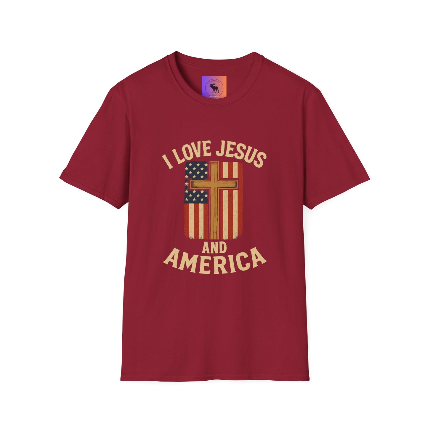I Love Jesus and America Unisex T-Shirt, Faith Apparel, Patriotic Tee, Religious Clothing, Gifts for Christians, Fourth of July Shirt