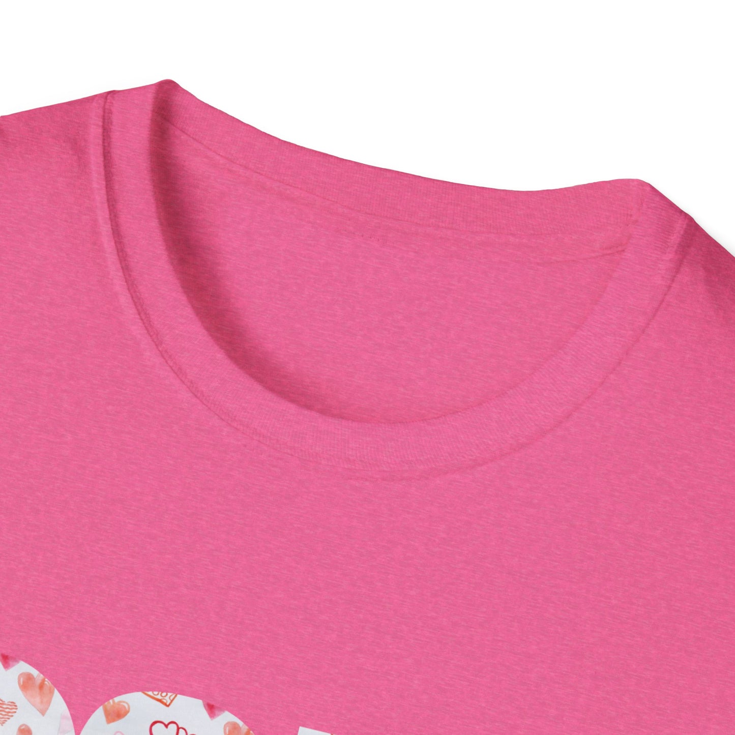 Para heart Text T-Shirt — Pink heart Pattern Graphic Tee