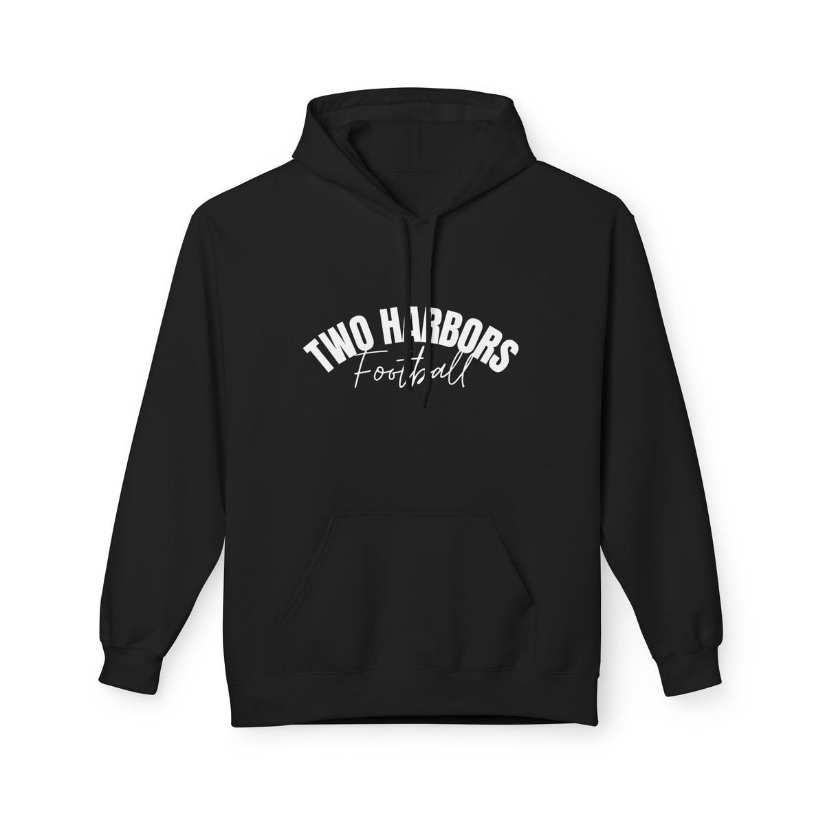Two Harbors Football Hoodie — Minimal Script Team Pullover