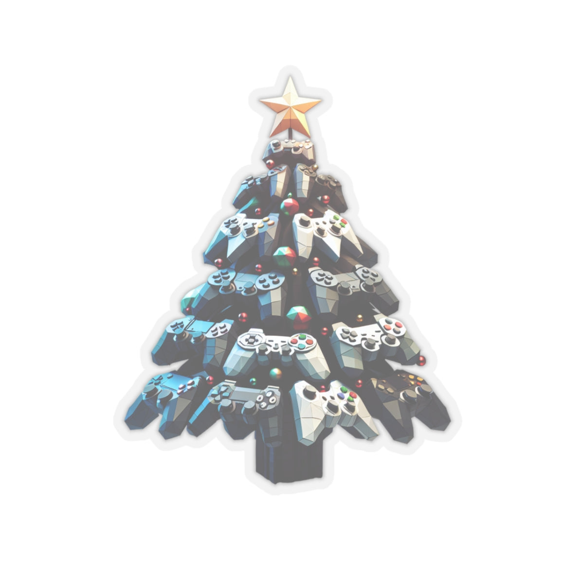 console controller Christmas tree Kiss-Cut Stickers