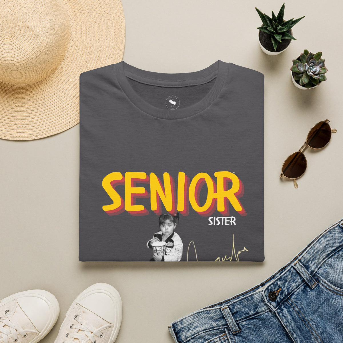 Sister of Senior 2027 T-Shirt — Retro Bold Graduation Tee