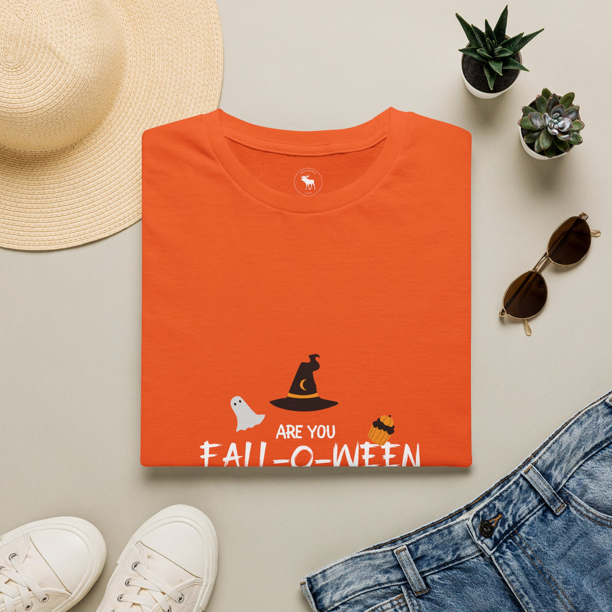 Are You Fall-O-Ween? Cute Witch & Pumpkin Halloween T-Shirt