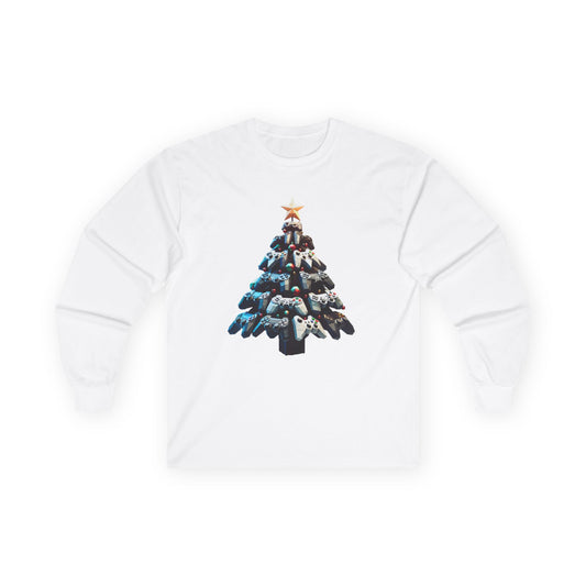 Gamer Christmas Tee, Console Holiday Shirt, Video Game Long Sleeve Top, Unisex Cotton Tee, Gaming Gift Shirt
