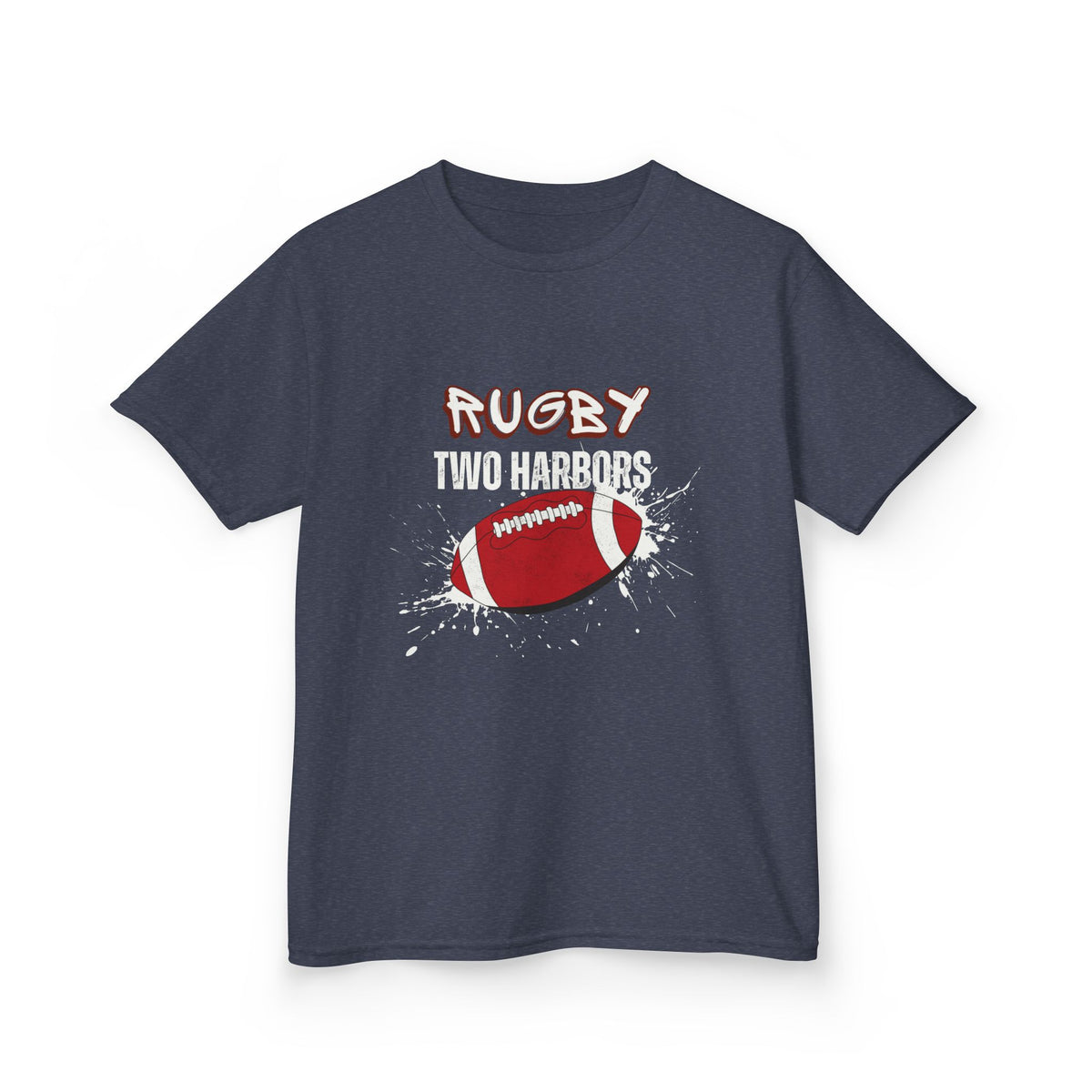 Kids Tee — "Rugby Two Harbors" Youth Football Graphic Shirt
