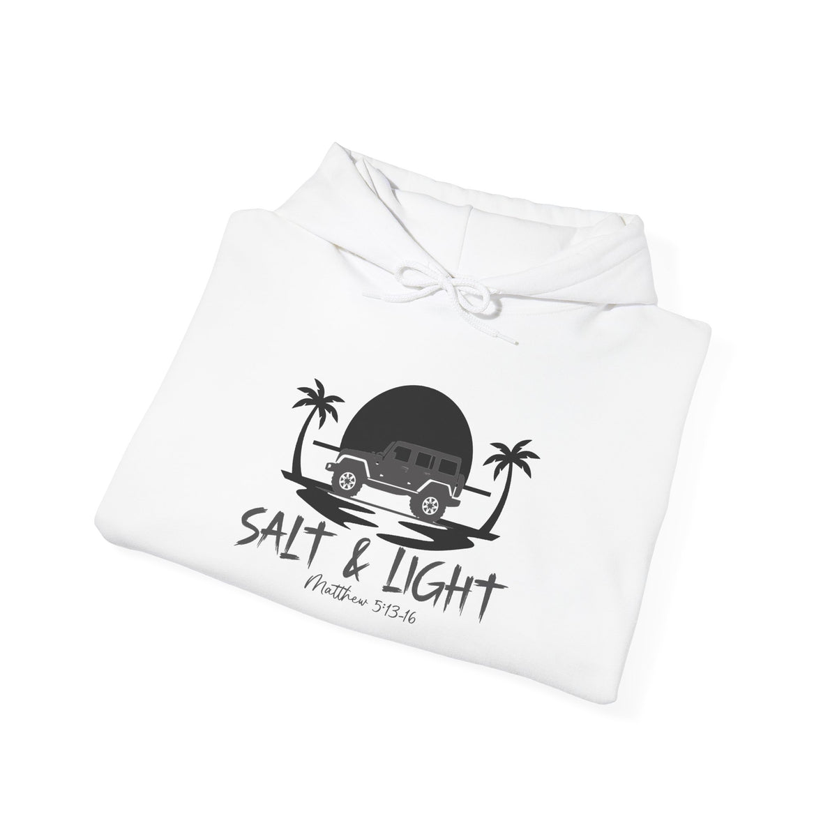 Salt & Light Christian Hoodie – Beach Van Sunset Pullover (Matthew 5:14)