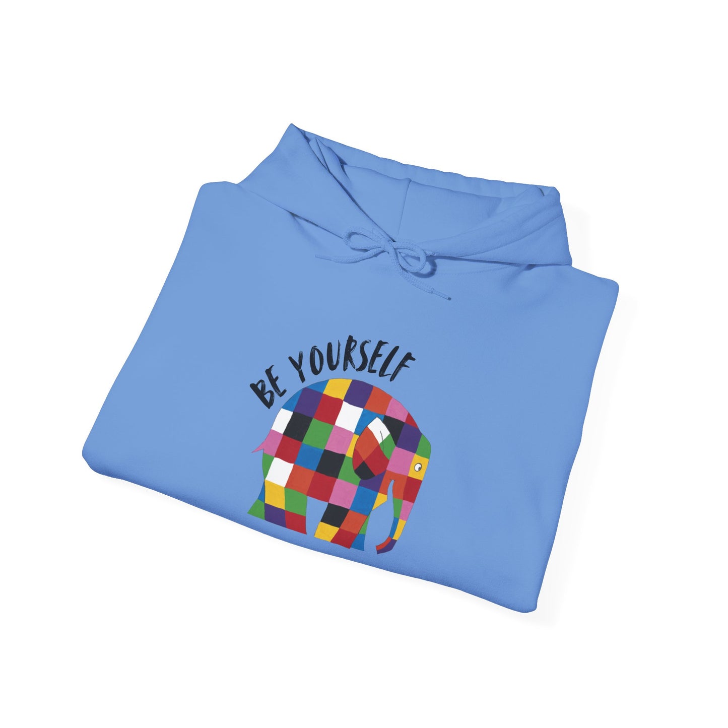 Patchwork Elephant Unisex Hoodie, Elmer the Elephant Sweatshirt, Be Yourself Hooded Jumper, Gender Neutral Hoodie, Colorful Cartoon Sweater