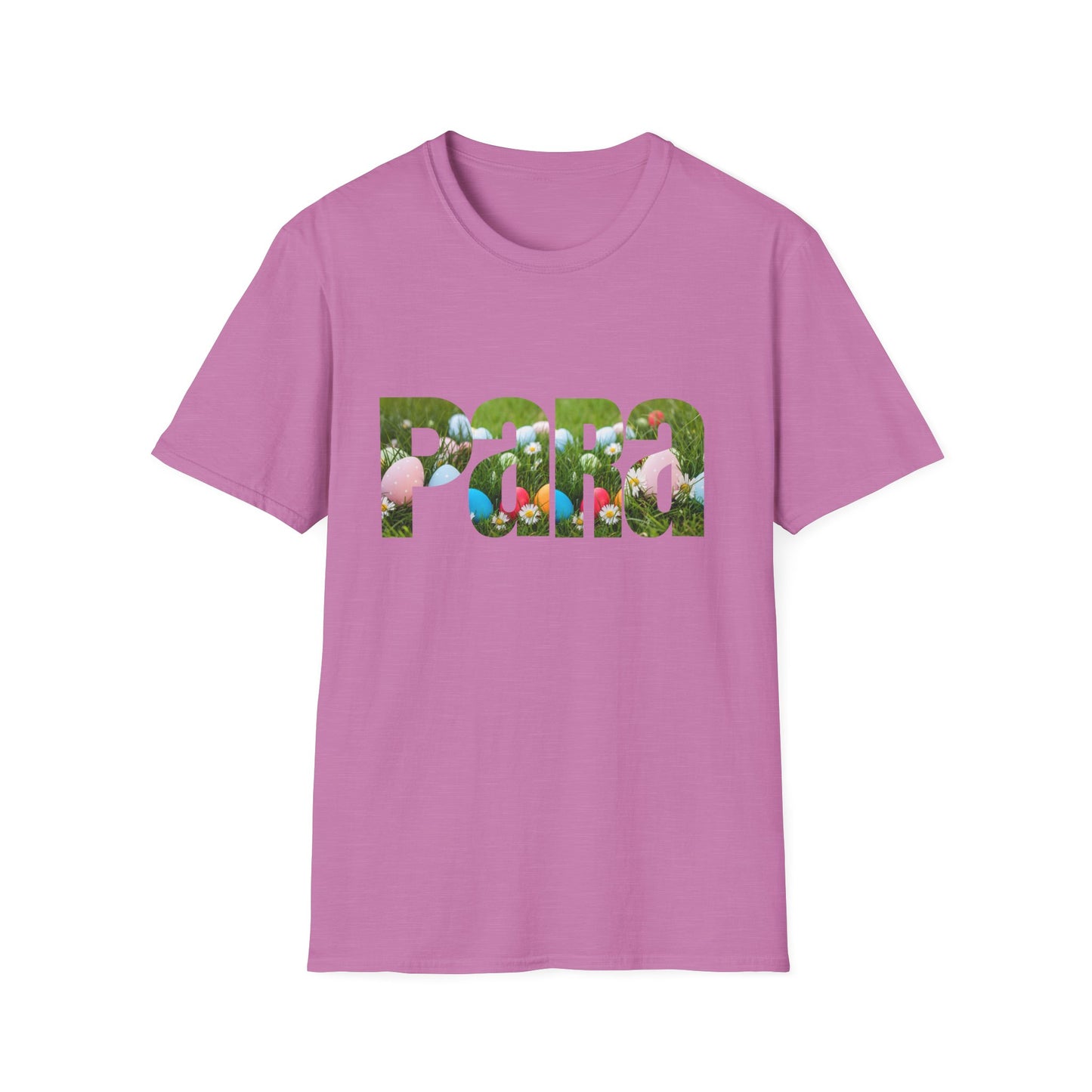 T-Shirt — Floral 'Para' Lettering Tee, easter egg pattern