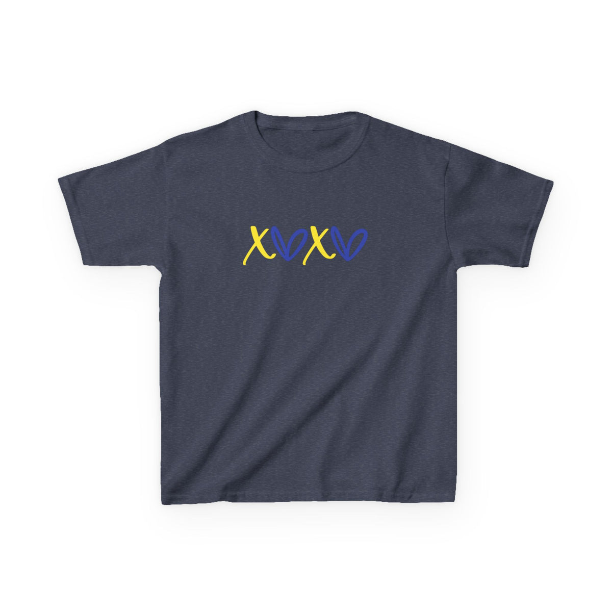 Kids Tee — Blue & Yellow DNA Hearts Design Down Syndrome Awareness,  DS