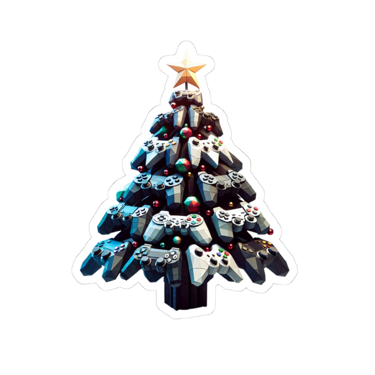 console controller Christmas tree Kiss-Cut Stickers