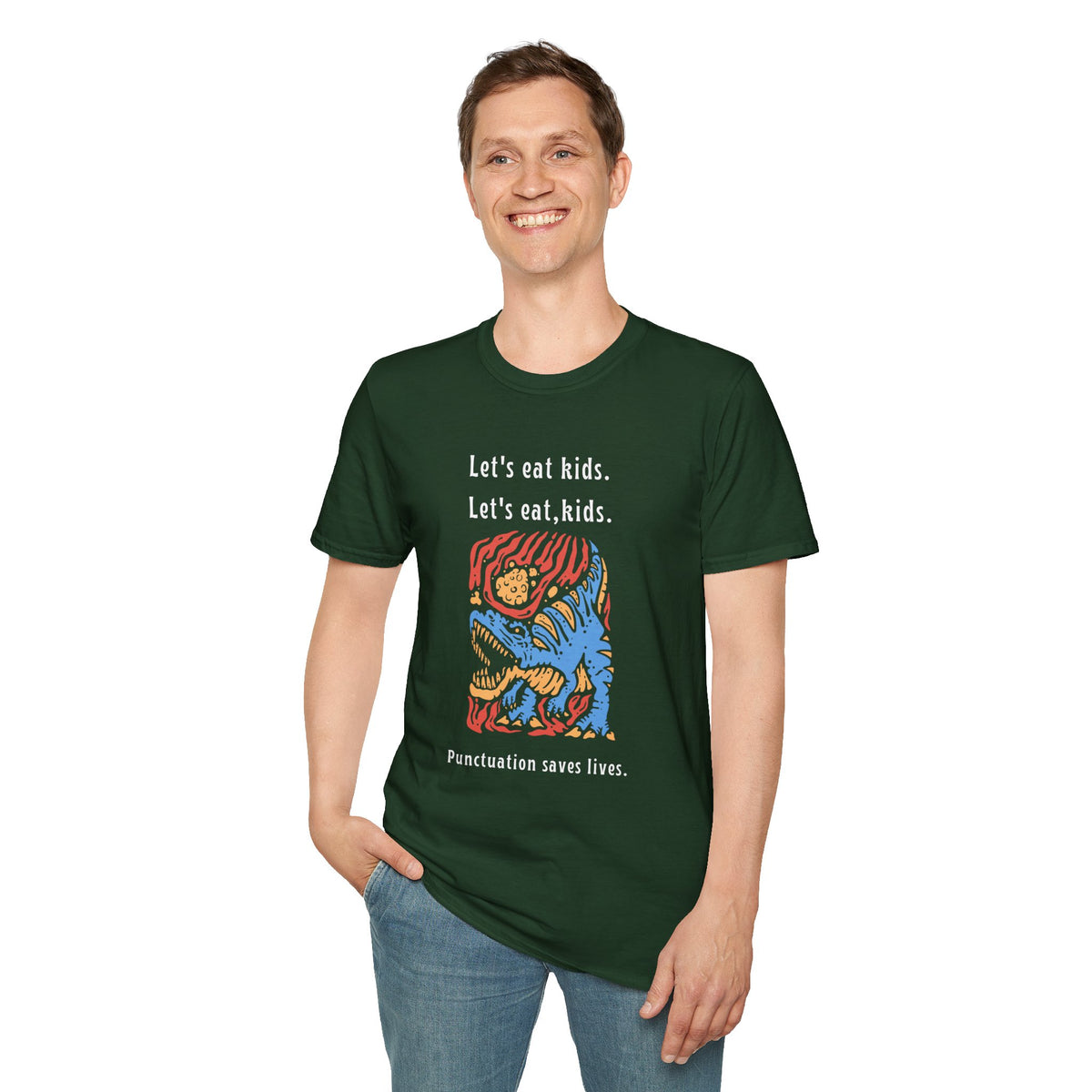 Let's Eat, Kids. T-Shirt — Punctuation Saves Lives Funny Grammar Tee