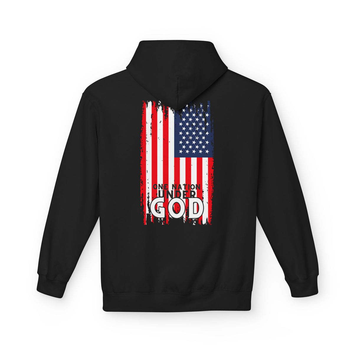 God & Country Hoodie — Distressed American Flag "One Nation Under God" Patriotic Sweatshirt