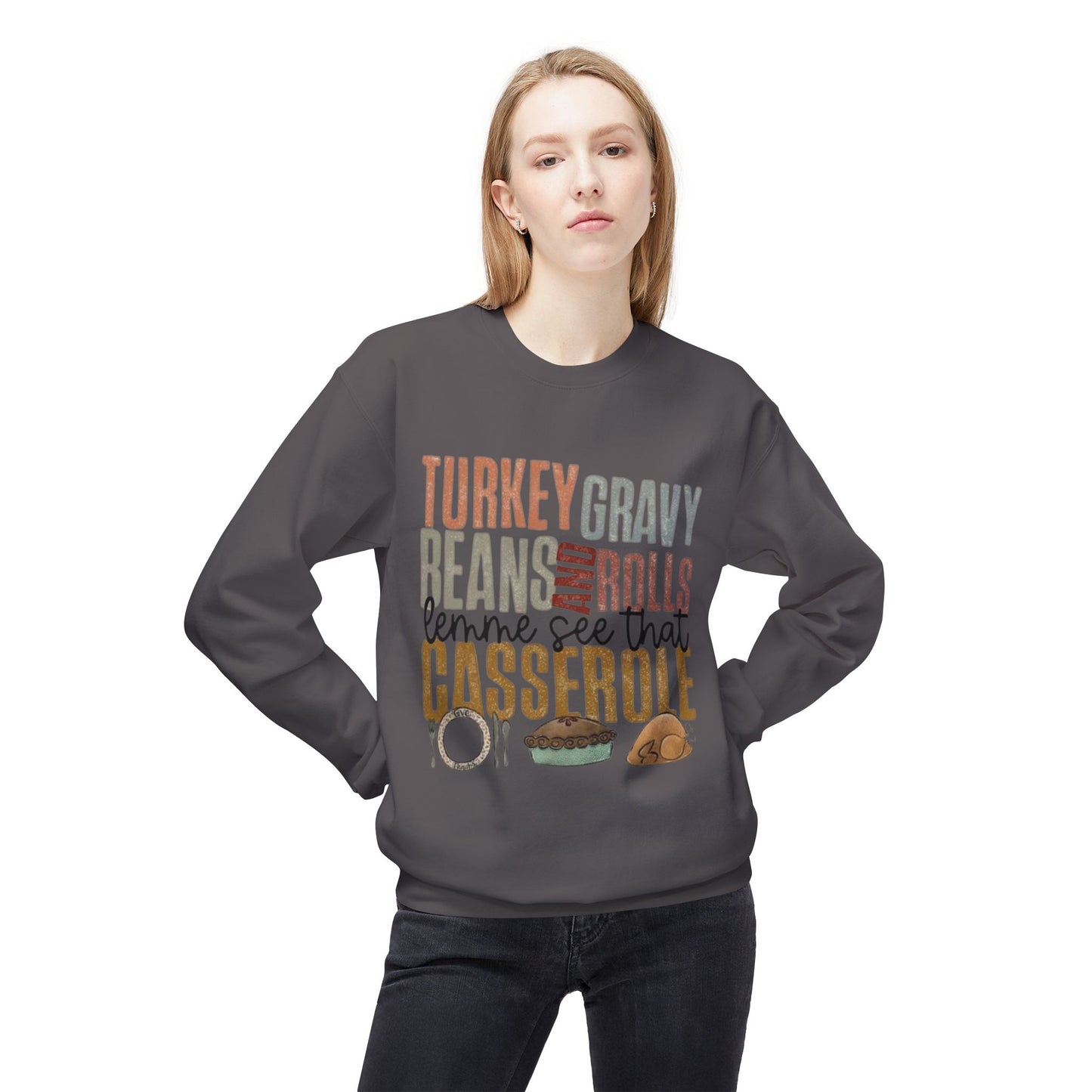 Thanksgiving Sweatshirt, Cozy Holiday Apparel, Family Gatherings, Fall Fashion, Thanksgiving or Christmas Dinner Sweater,
