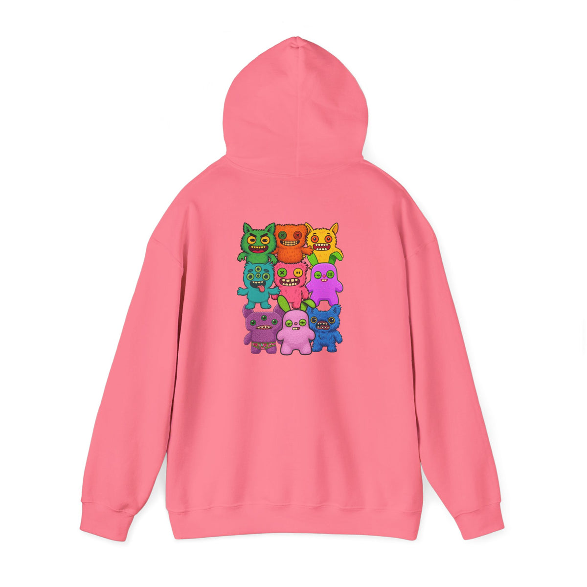 Hoodie Fugglers Colorful Cartoon Monster Crew Graphic Back Print