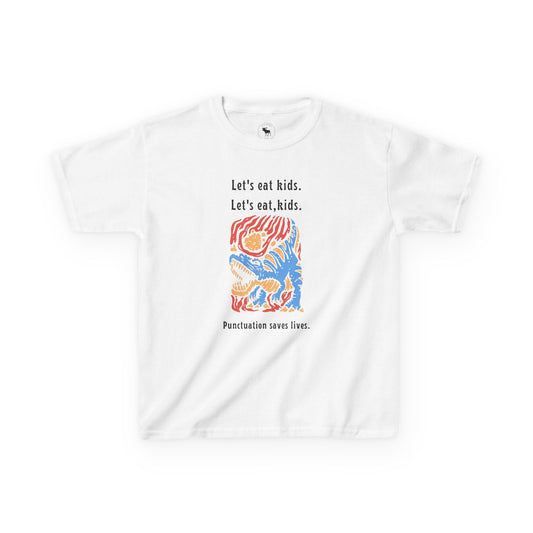 Kids Tee — "Let's eat kids. Let's eat, kids." Punctuation Saves Lives Graphic