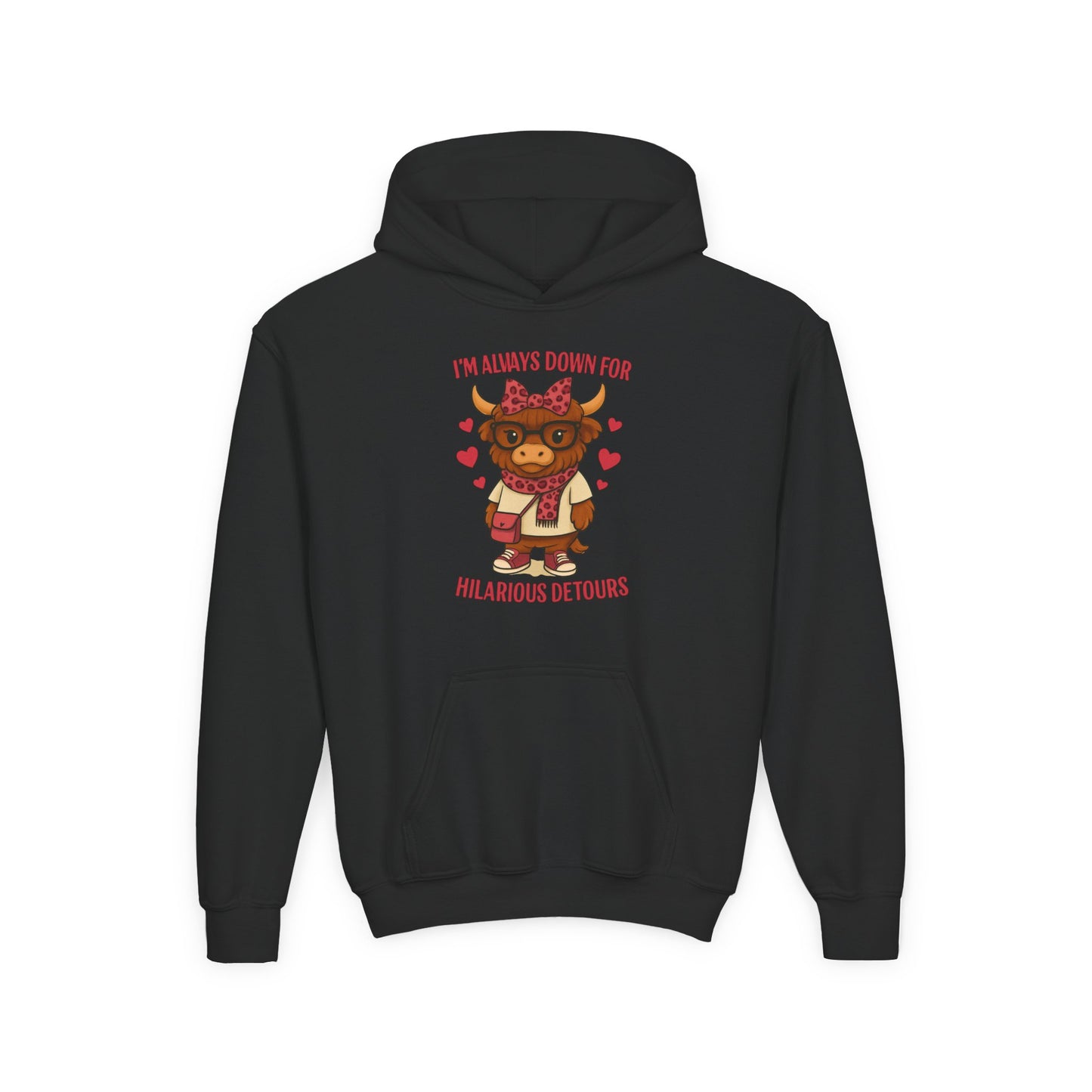 Youth Funny ADHD Hooded Sweatshirt - Cute Animal Design, Gift for Kids, Casual Wear, Birthday, Holidays, Fun Activites