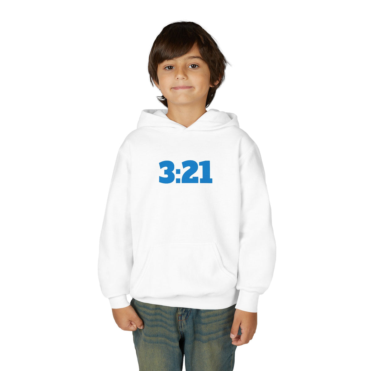 Youth Hoodie — 3:21 DNA Design Kids Pullover with Colorful Double Helix Down Syndrome awareness colors