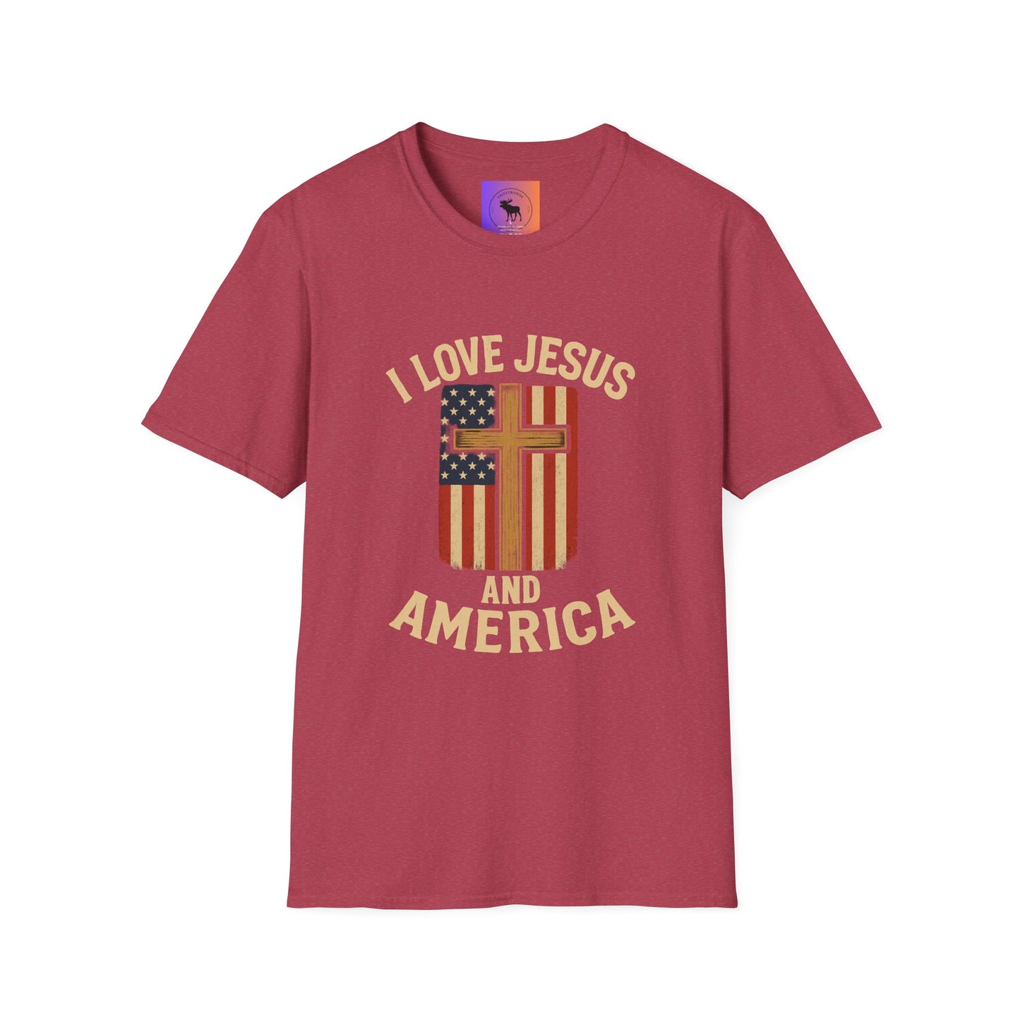 I Love Jesus and America Unisex T-Shirt, Faith Apparel, Patriotic Tee, Religious Clothing, Gifts for Christians, Fourth of July Shirt