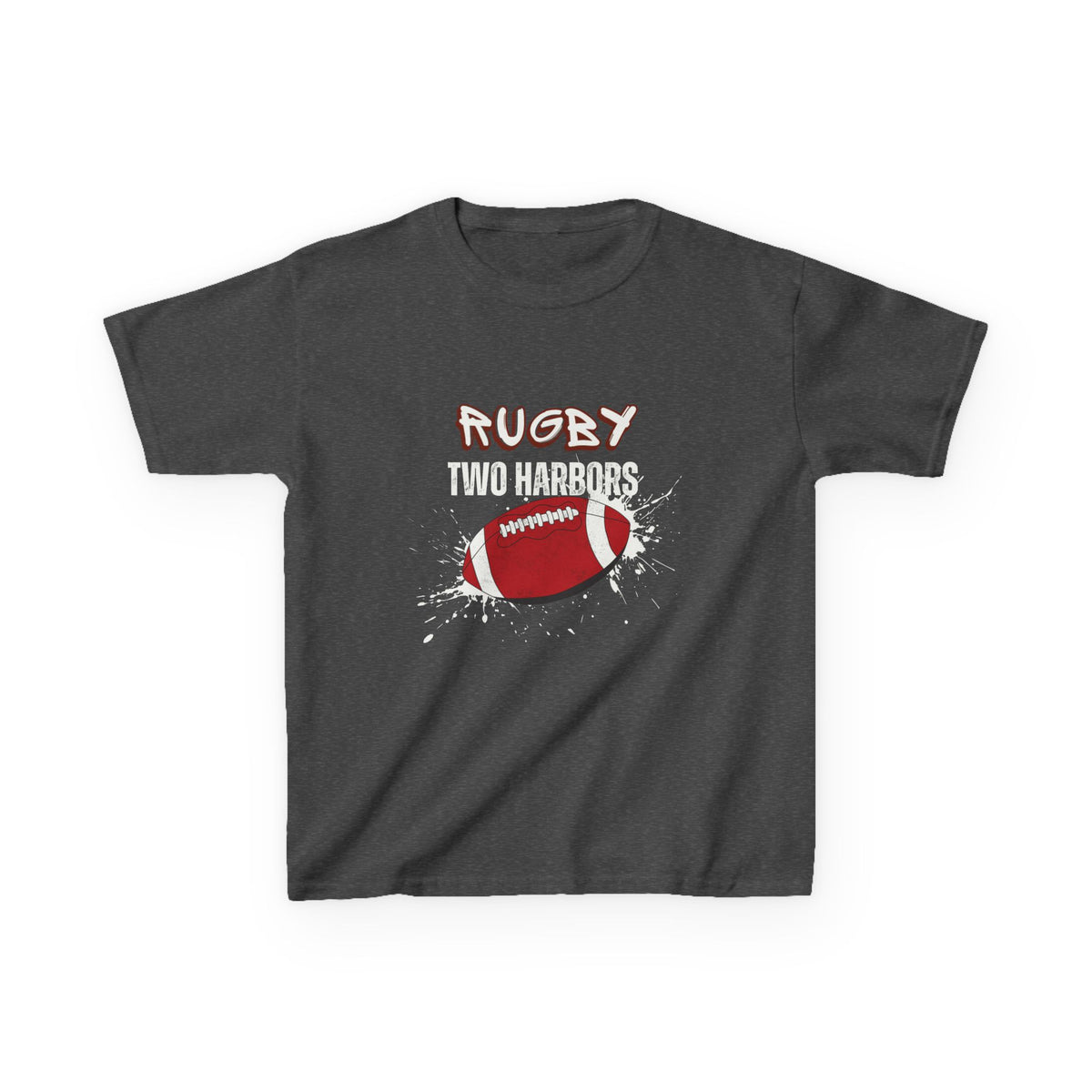 Kids Tee — "Rugby Two Harbors" Youth Football Graphic Shirt