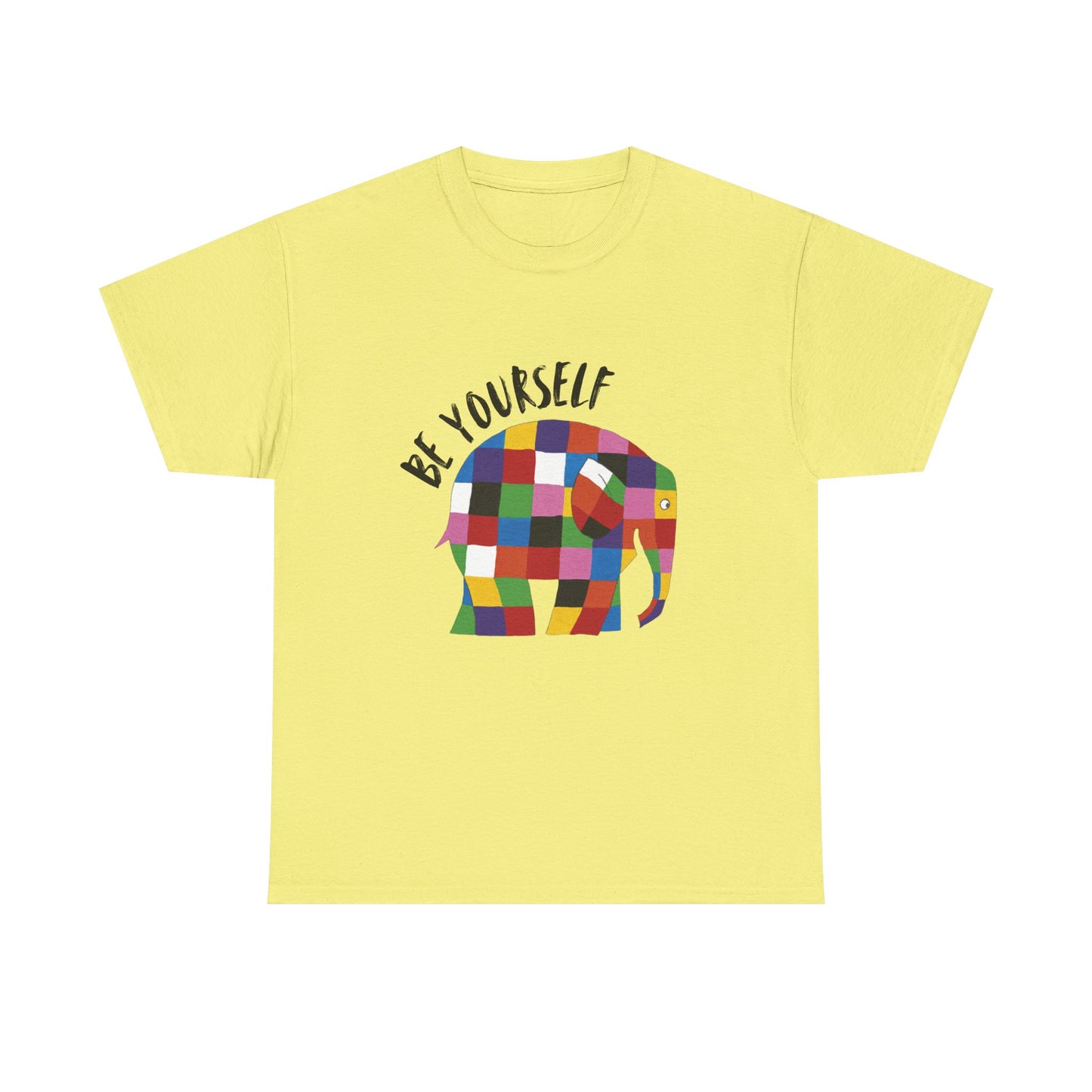 Patchwork Elephant Unisex Tee, Elmer Print Shirt, Graphic Tee, Kids Novelty Shirt, Animal Lover Gift