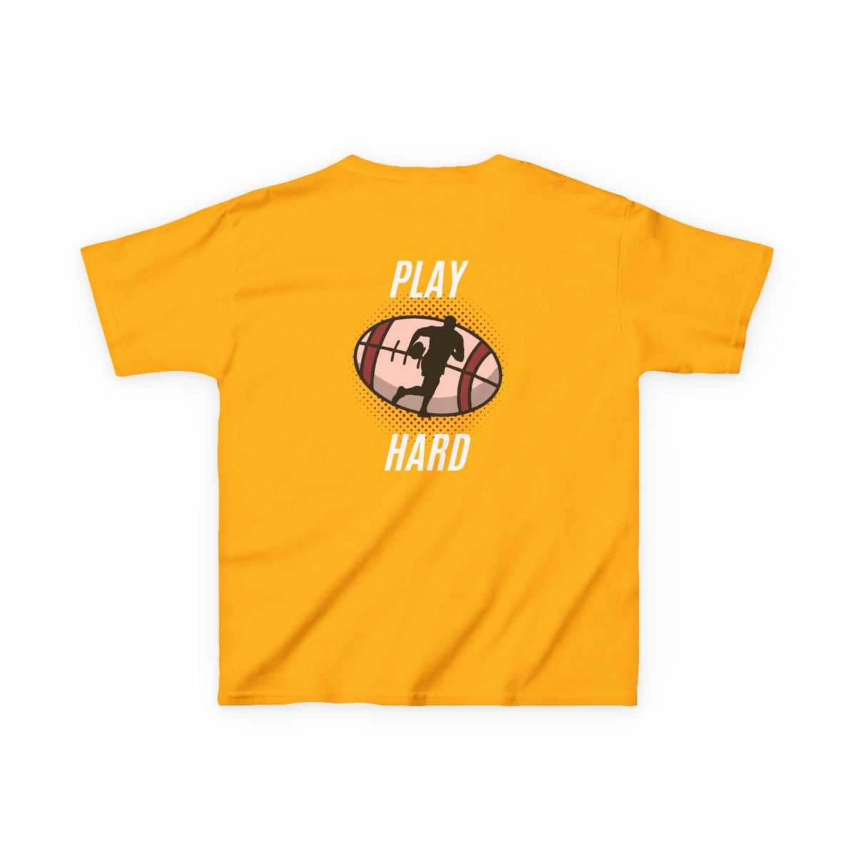 Kids Tee — 'Play Hard' Football Graphic Shirt
