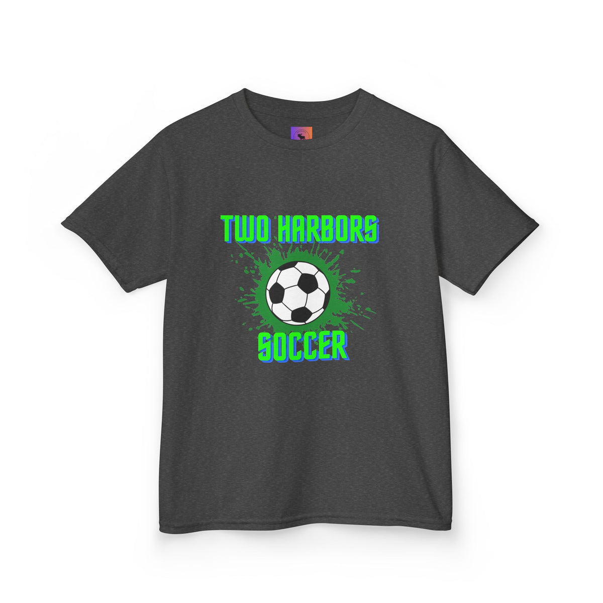 Kids Soccer T‑Shirt — "Two Harbors" Graphic with Back Number (2026)