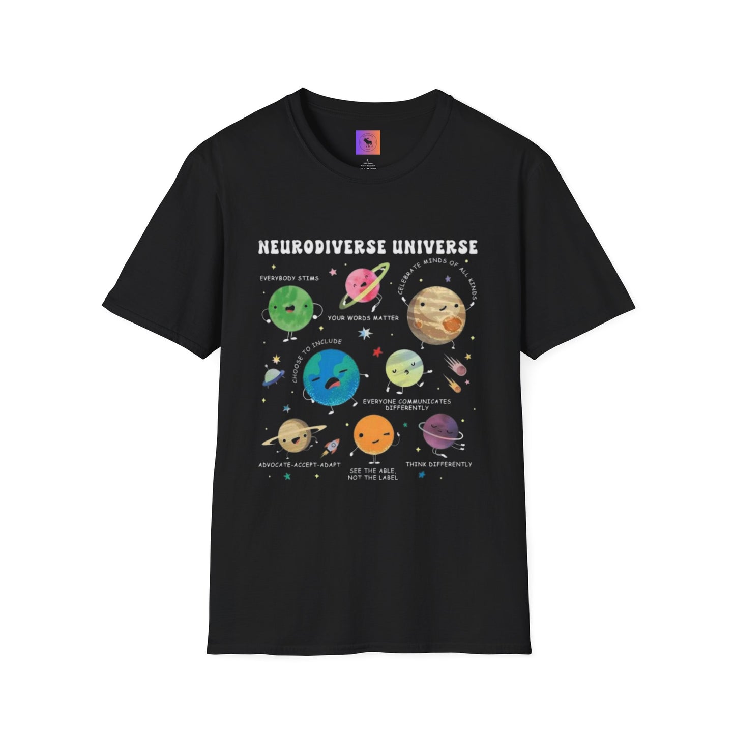 Neurodiverse Universe T-Shirt | Cosmos Graphic Tee, Unisex Space Shirt, Educational Gift, Science Lover Apparel, Unique Gift Idea