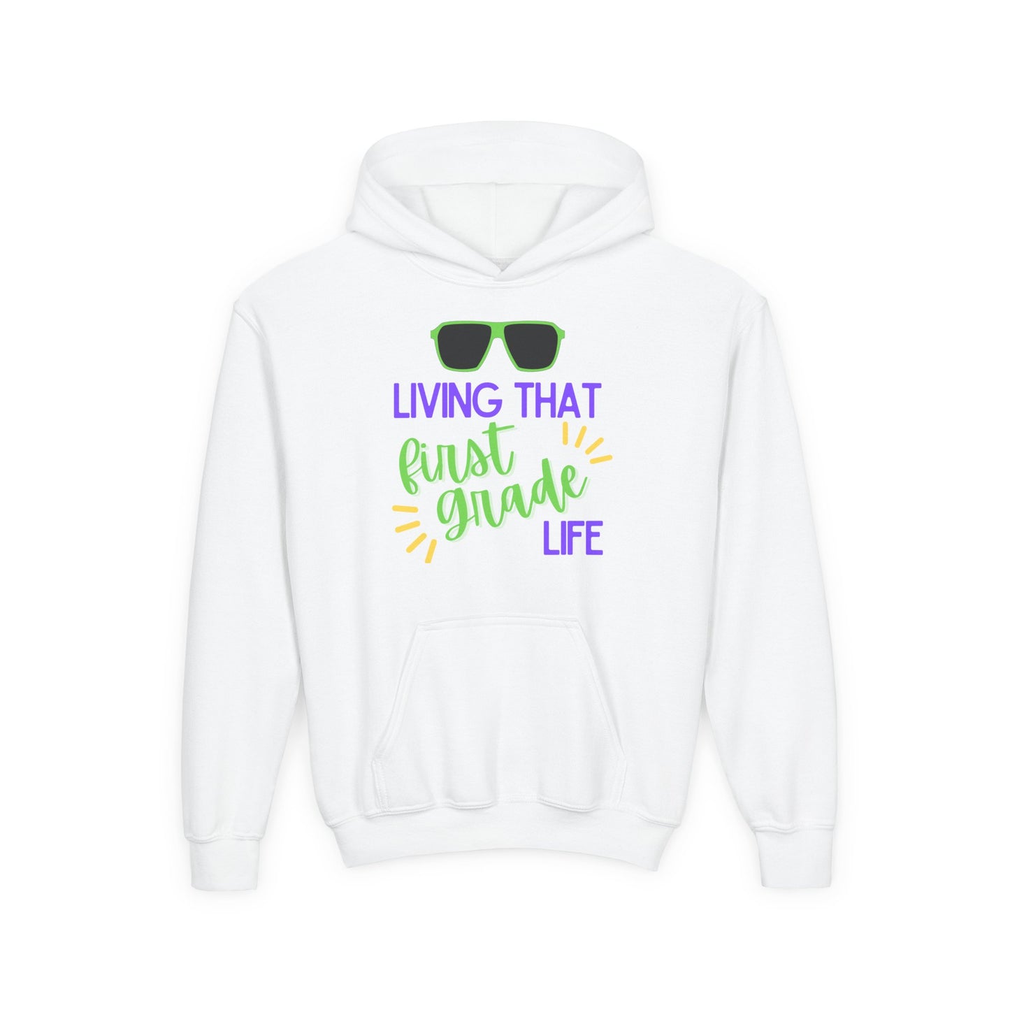 Cool first Grade Hoodie for Youth, Back to School Gift, Trendy Kids Sweatshirt, Living that Third Grade Life, Fun School Spirit Wear