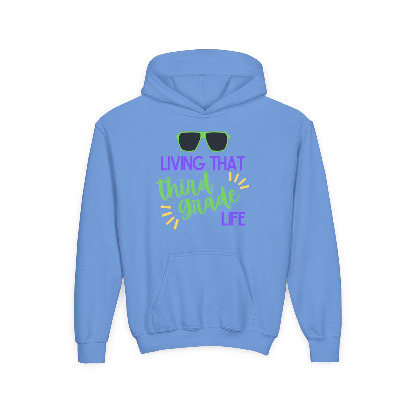 Cool Third Grade Hoodie for Youth, Back to School Gift, Trendy Kids Sweatshirt, Living that Third Grade Life, Fun School Spirit Wear