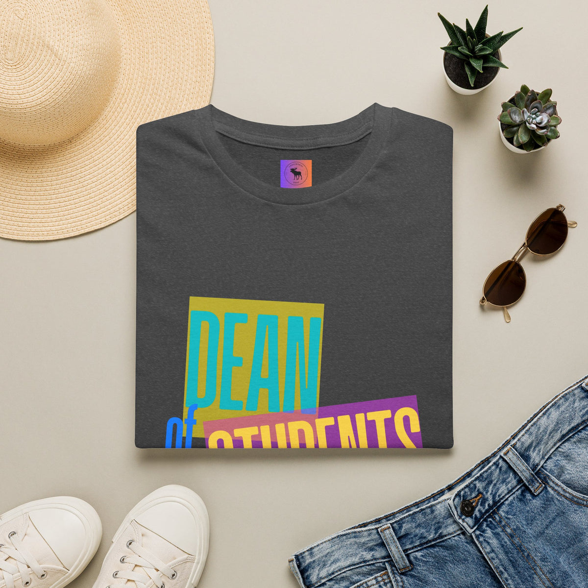 Dean of Students T-Shirt — Retro Colorblock Campus Staff Tee