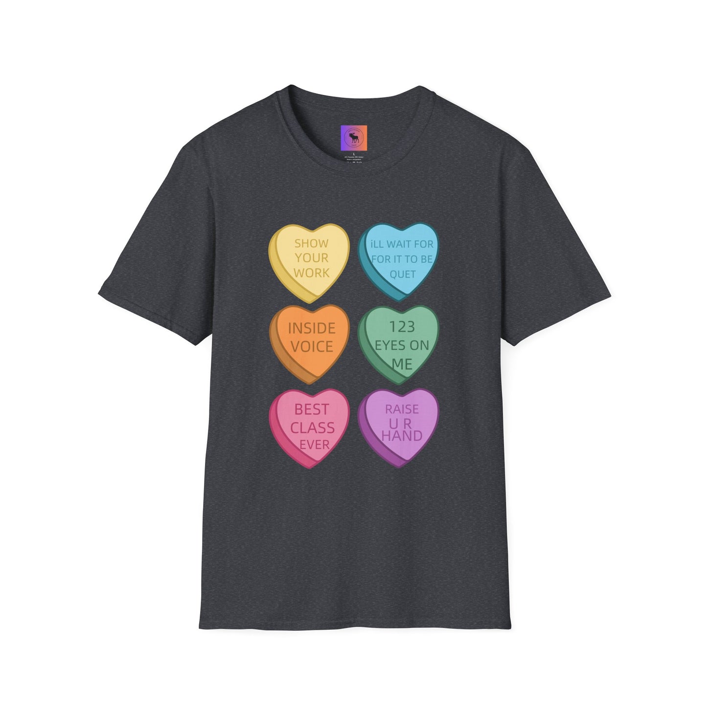 Conversation Heart Teacher Shirt — Funny Classroom Love Notes Tee