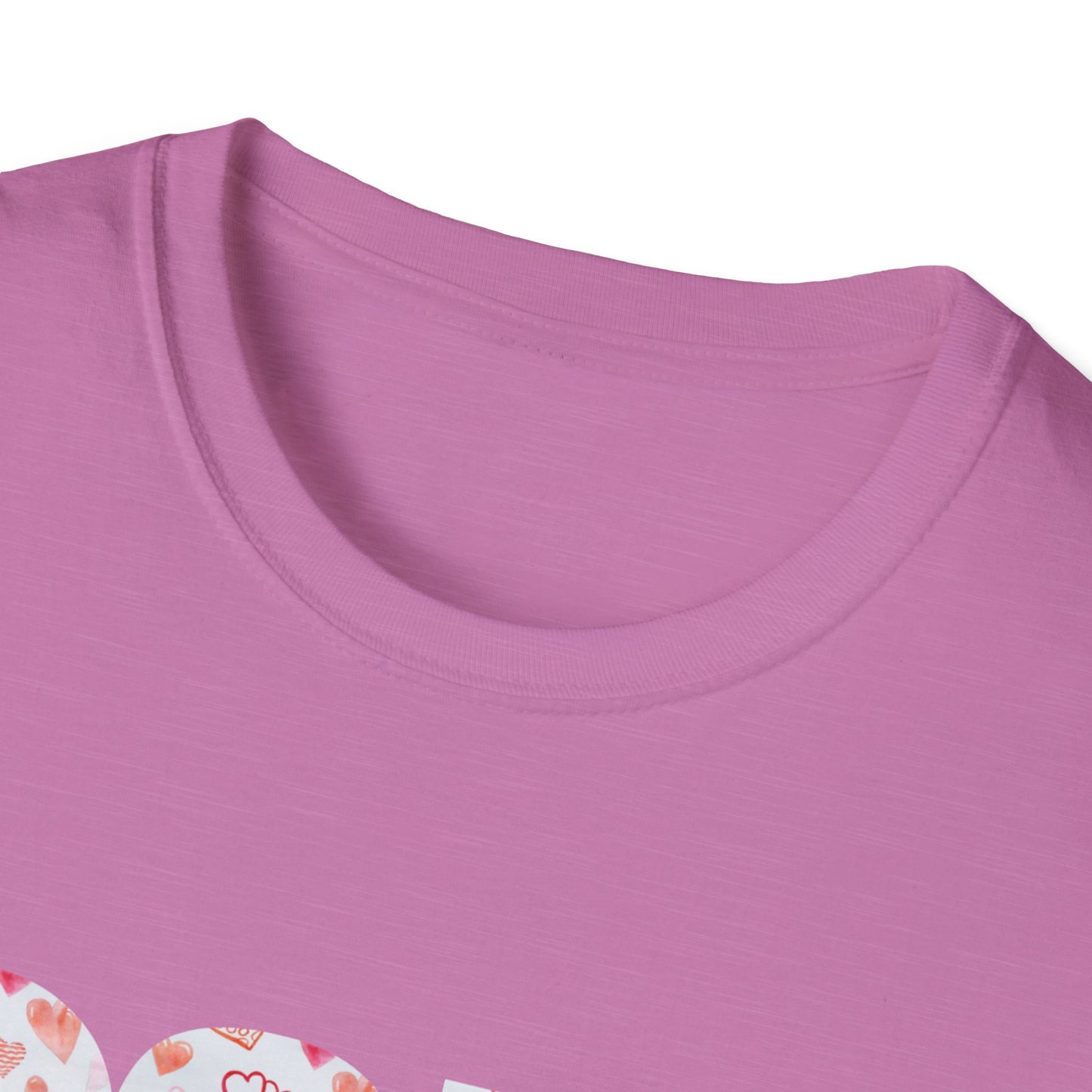Para heart Text T-Shirt — Pink heart Pattern Graphic Tee