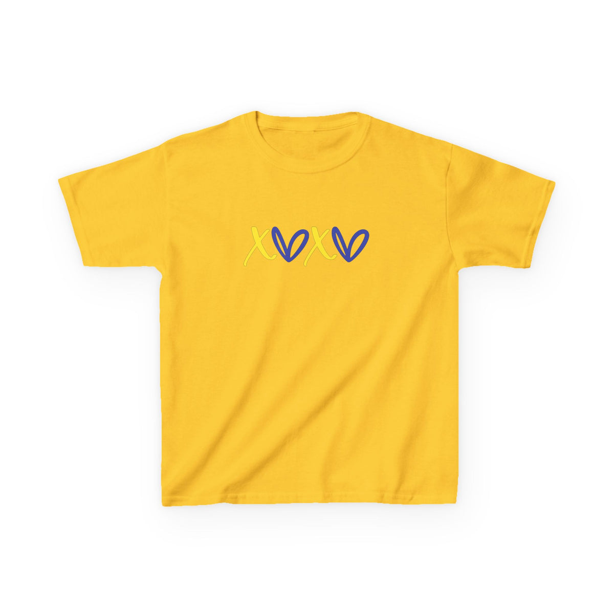 Kids Tee — Blue & Yellow DNA Hearts Design Down Syndrome Awareness,  DS