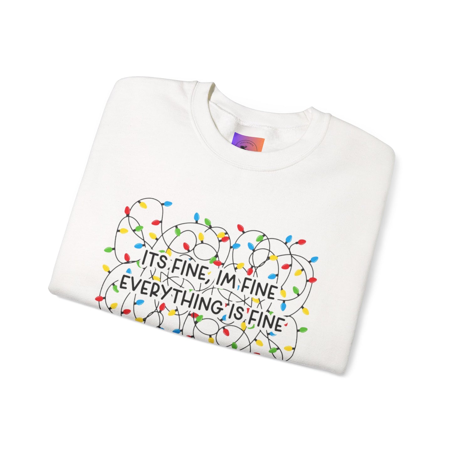 Its Fine Everything Is Fine holiday lights crewneck