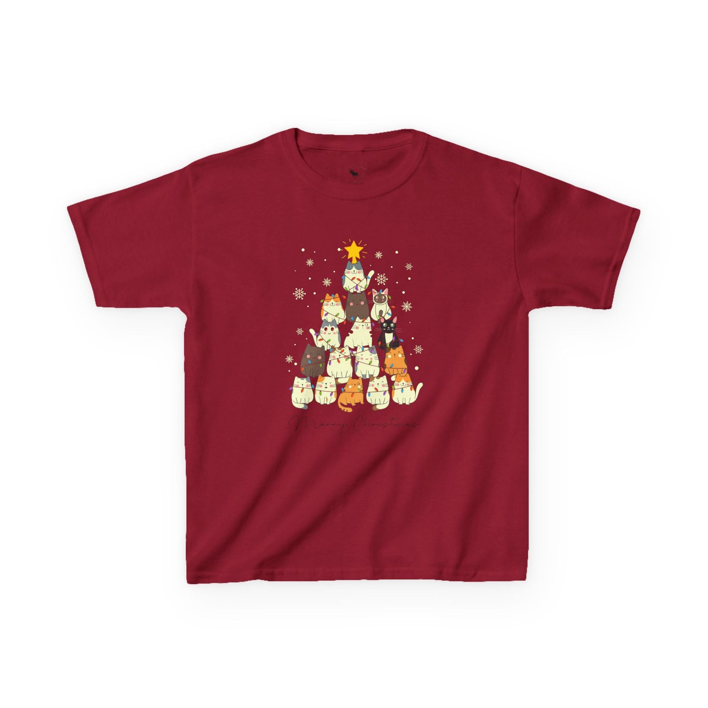 Kids Holiday Cat Tee, Cute Christmas Shirt, Fun Winter Top, Adorable Kids T-Shirt, Festive Animal Apparel, Christmas Gift for Kids