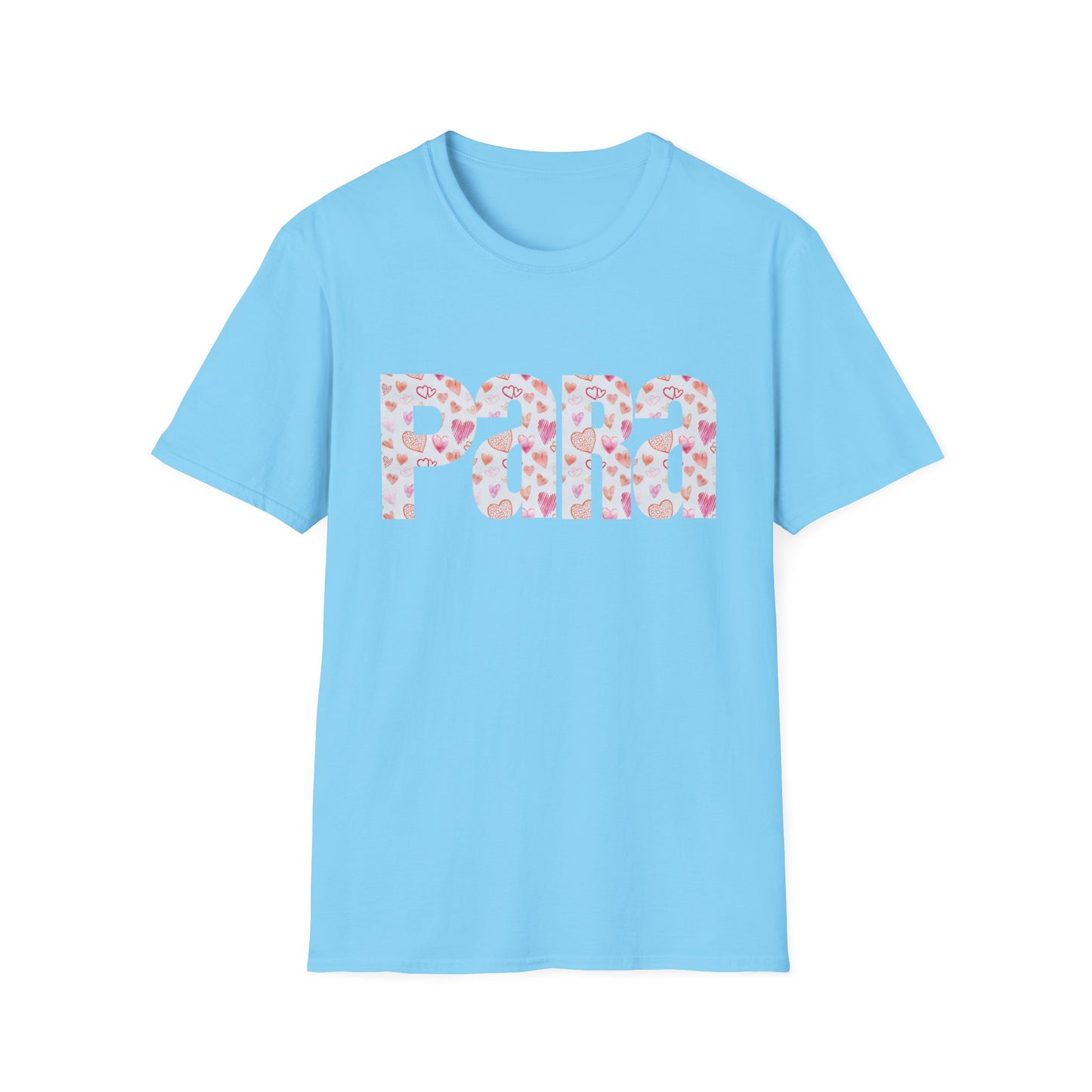 Para heart Text T-Shirt — Pink heart Pattern Graphic Tee