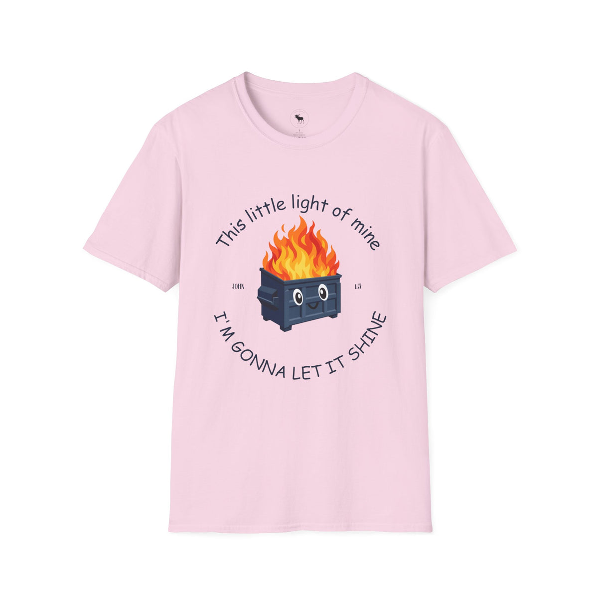 Dumpster on Fire T-Shirt — “This little light of mine, I'm gonna let it shine” Vintage religious Graphic Tee