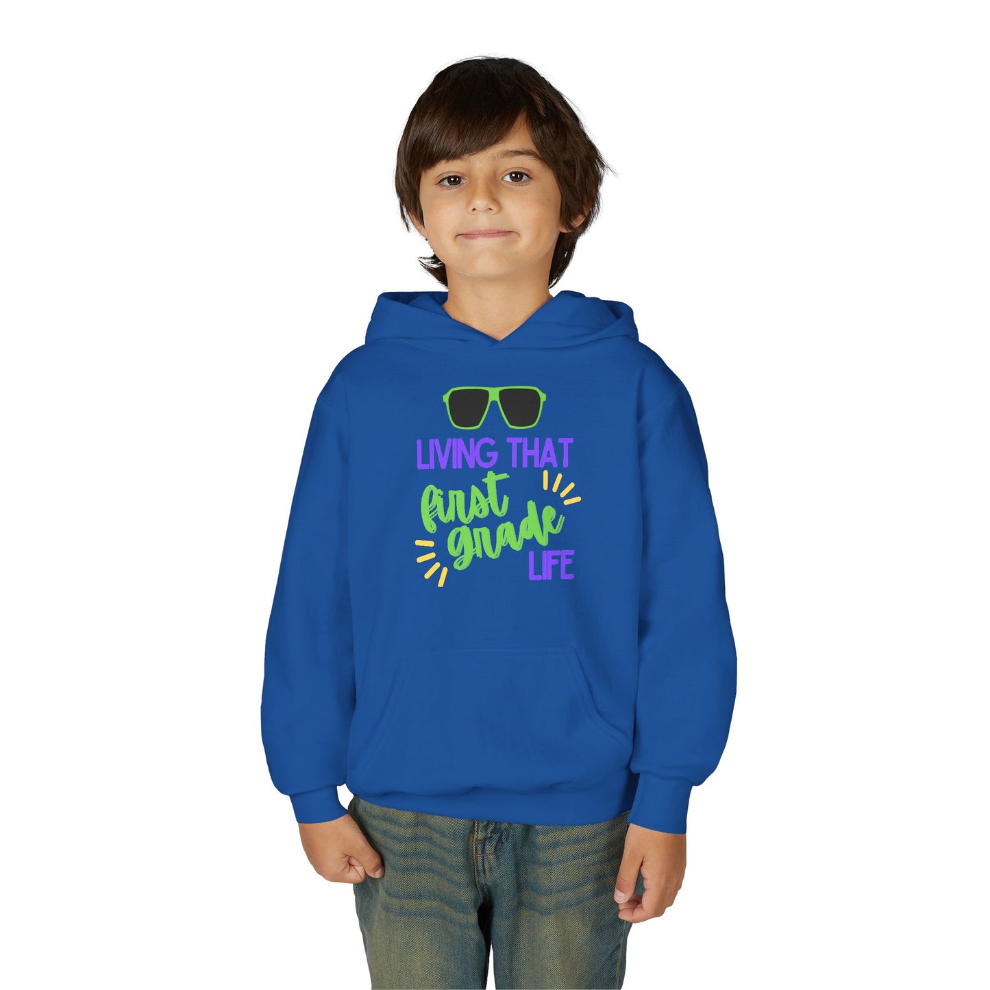 Cool first Grade Hoodie for Youth, Back to School Gift, Trendy Kids Sweatshirt, Living that Third Grade Life, Fun School Spirit Wear