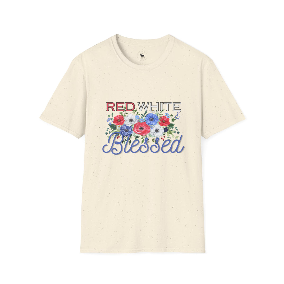 T-Shirt — "Red White & Blessed" Floral Patriotic Tee