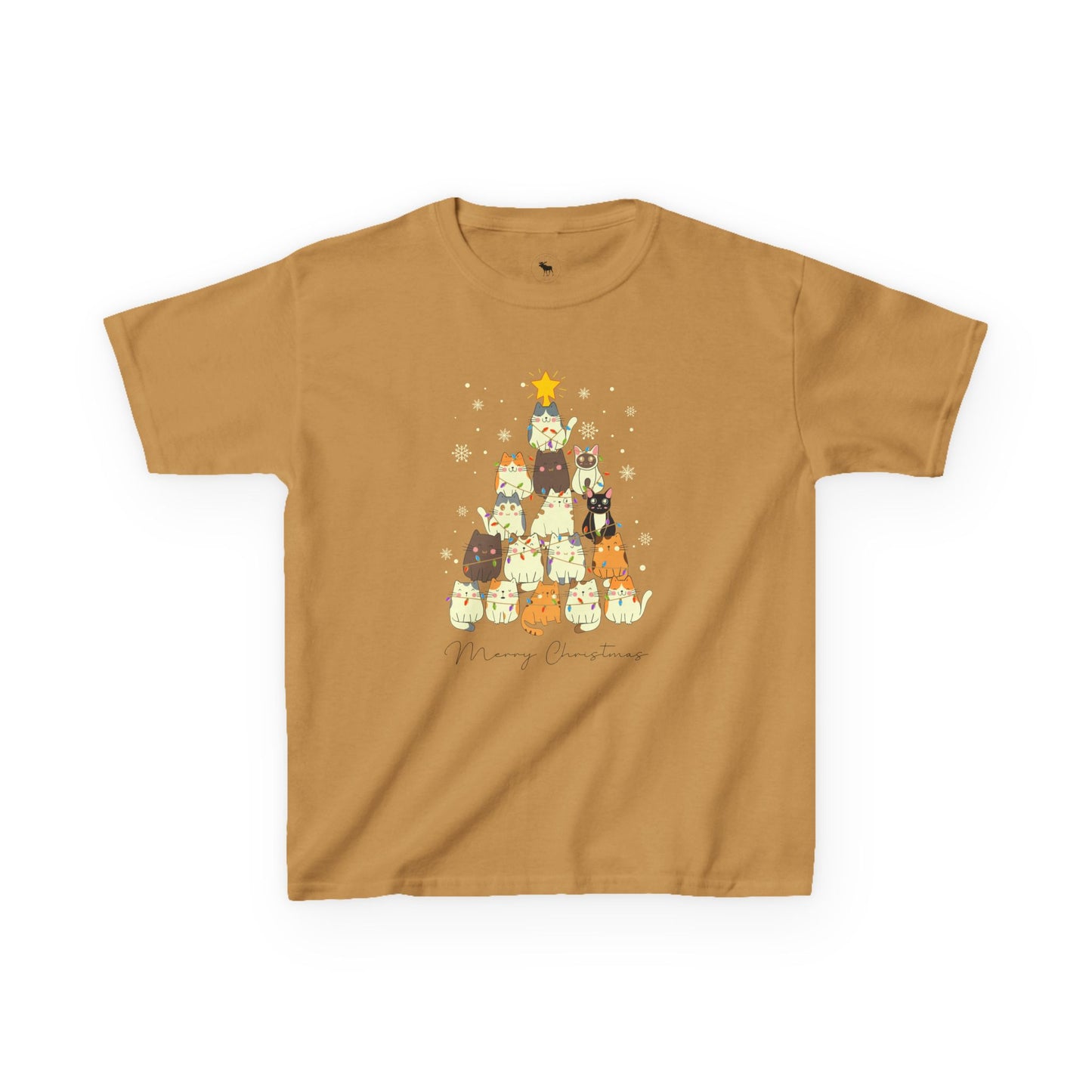 Kids Holiday Cat Tee, Cute Christmas Shirt, Fun Winter Top, Adorable Kids T-Shirt, Festive Animal Apparel, Christmas Gift for Kids