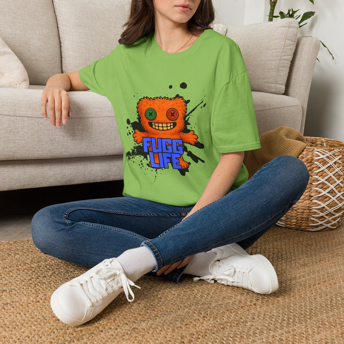 Funny Orange Monster T-Shirt – 'Fugg Life' Graphic Tee