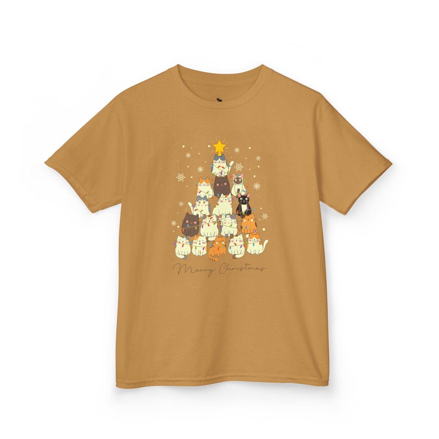 Kids Holiday Cat Tee, Cute Christmas Shirt, Fun Winter Top, Adorable Kids T-Shirt, Festive Animal Apparel, Christmas Gift for Kids