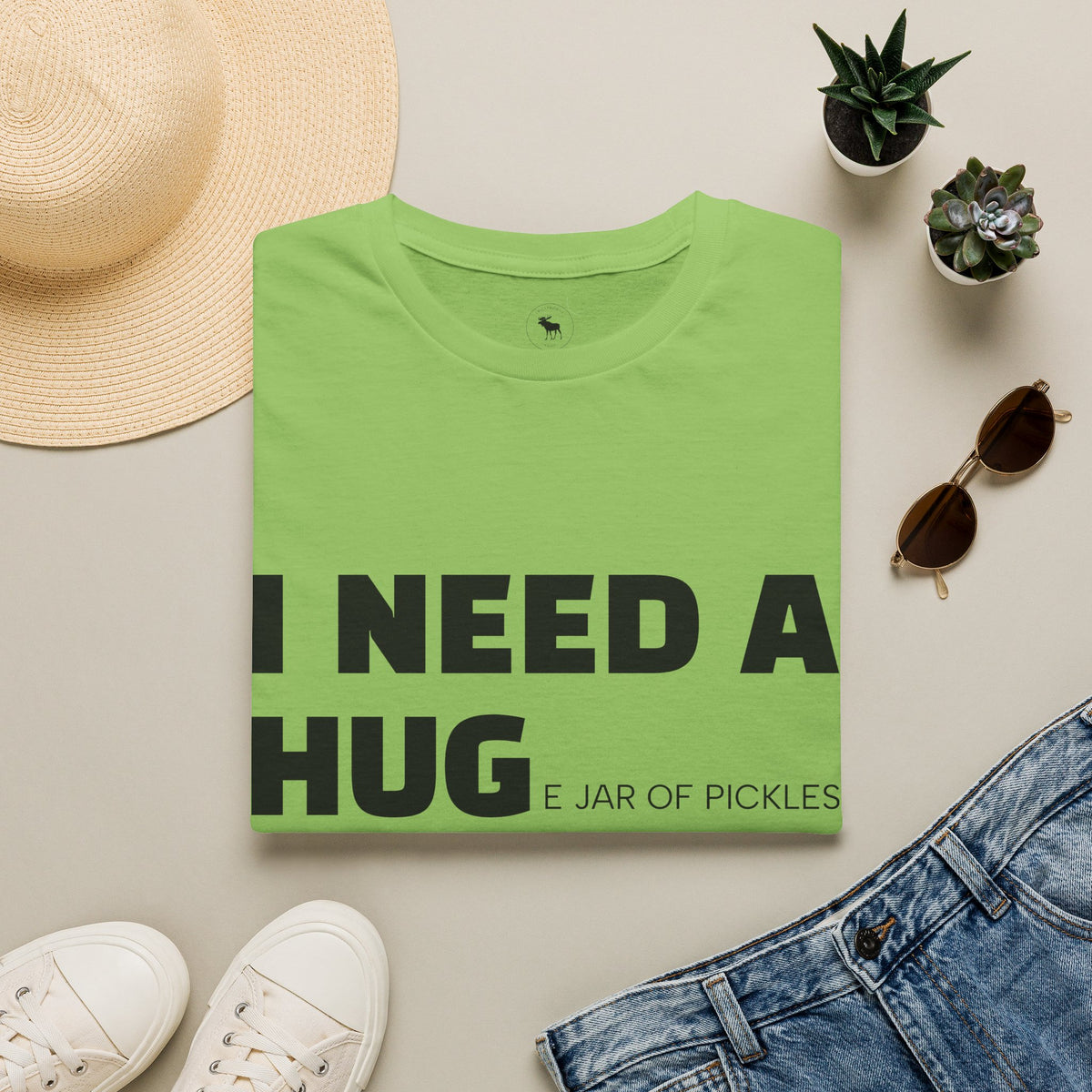 I Need A Hug T-Shirt — Funny "I Need a Hug (or a Jar of Pickles)" Graphic Tee