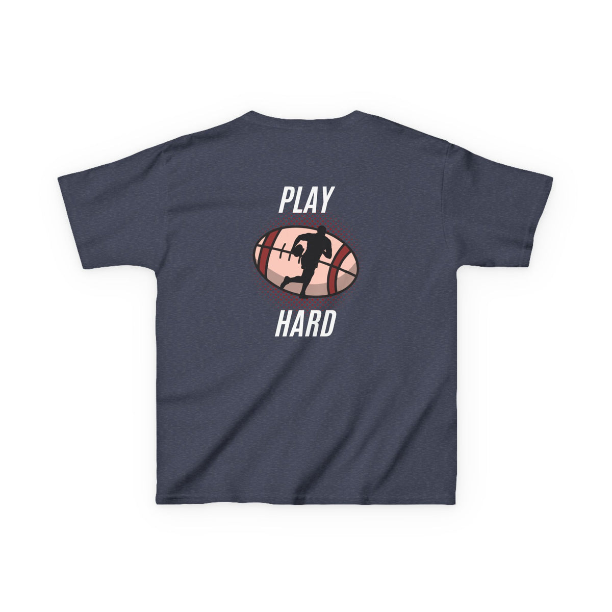 Kids Tee — 'Play Hard' Football Graphic Shirt
