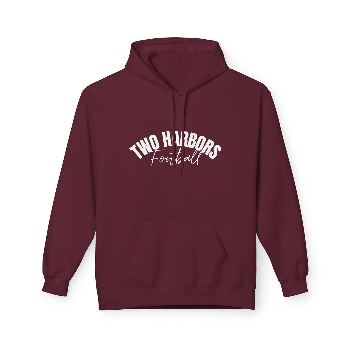 Two Harbors Football Hoodie — Minimal Script Team Pullover