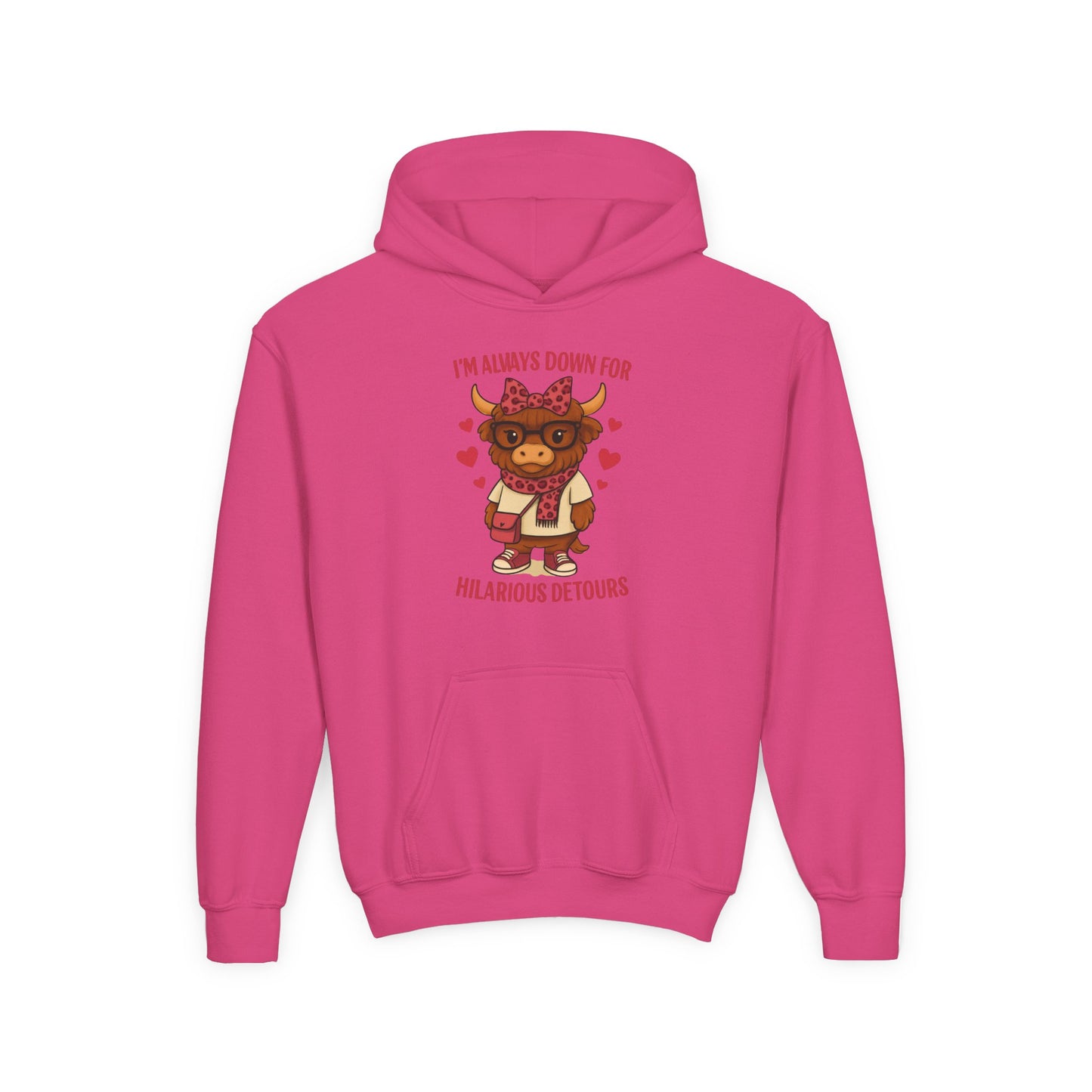 Youth Funny ADHD Hooded Sweatshirt - Cute Animal Design, Gift for Kids, Casual Wear, Birthday, Holidays, Fun Activites