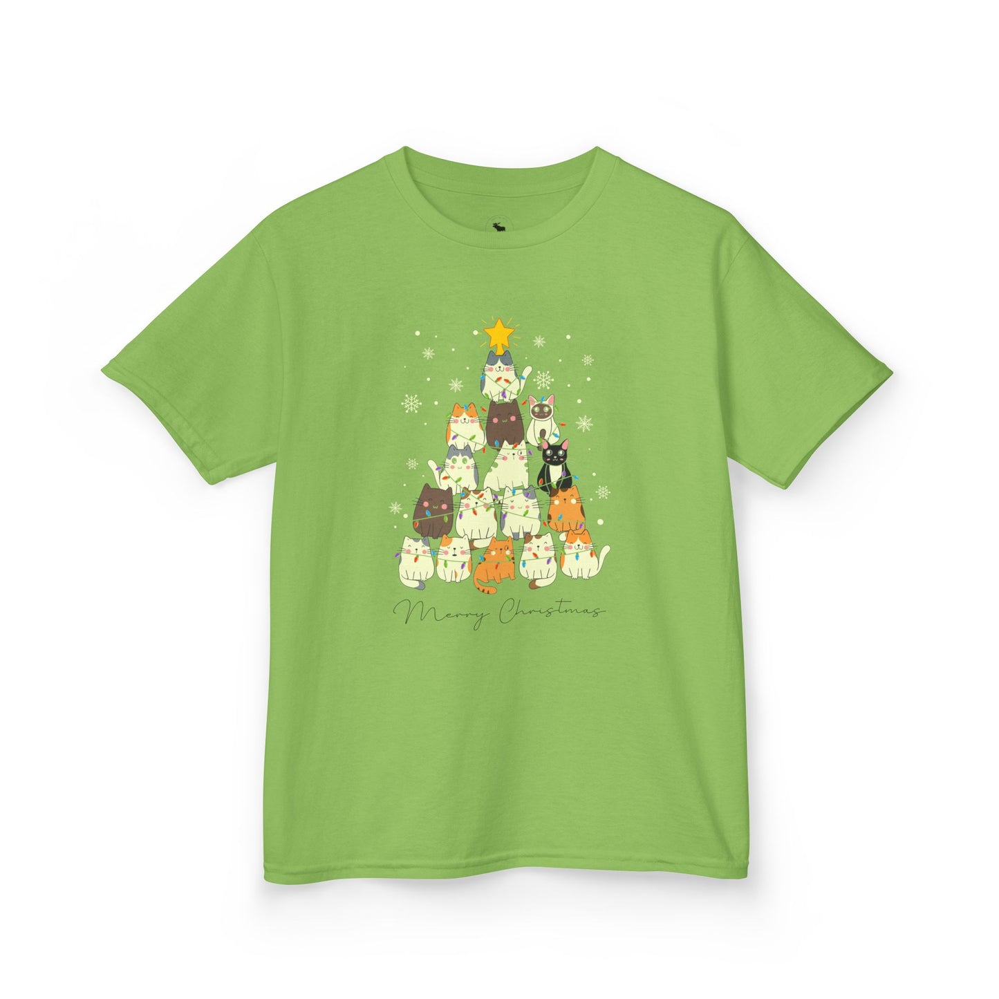 Kids Holiday Cat Tee, Cute Christmas Shirt, Fun Winter Top, Adorable Kids T-Shirt, Festive Animal Apparel, Christmas Gift for Kids