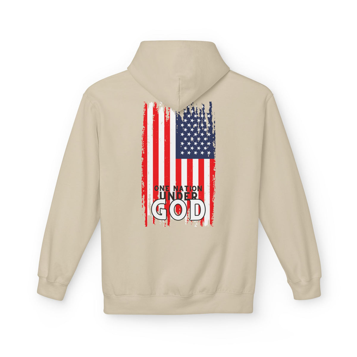 God & Country Hoodie — Distressed American Flag "One Nation Under God" Patriotic Sweatshirt